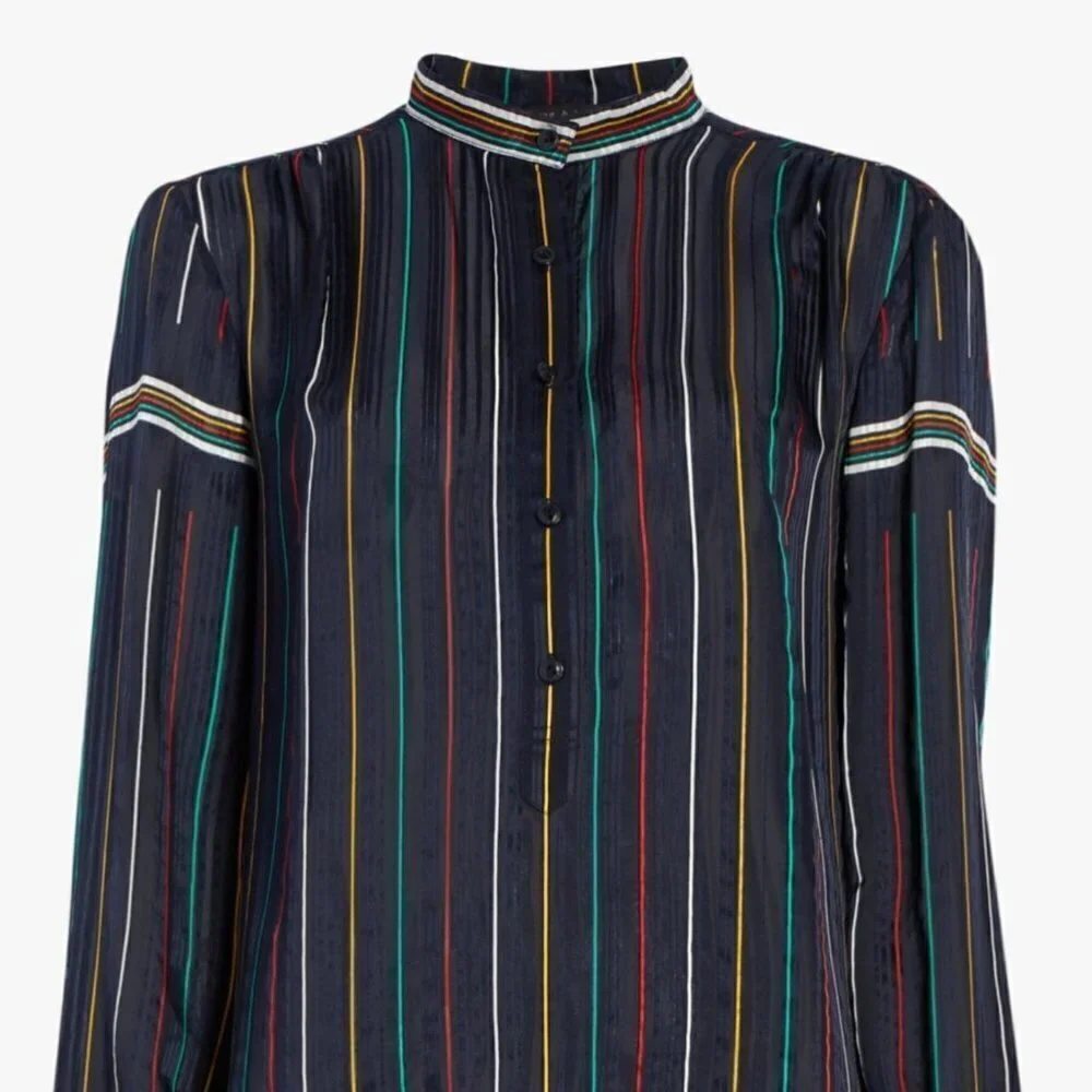Rag & Bone‎ multi color Long Sleeve Silk To…
